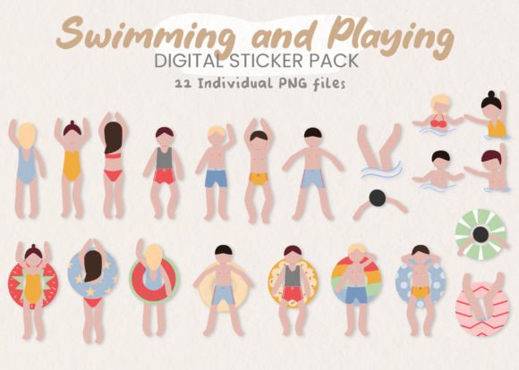 Download Swimming Summer Graphic Element Bundle - Element Collection
