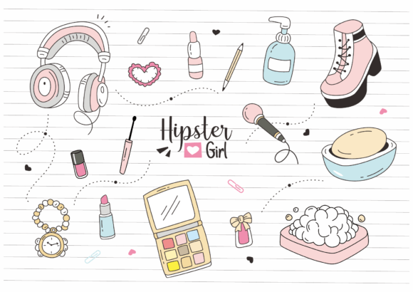Download Doodle Fashion Make Up Sketch Hand Drawn - Hand Collection