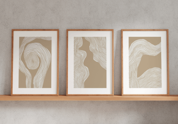 Download Set of 3 Abstract Bohemian Handrawn Art - Hand Collection