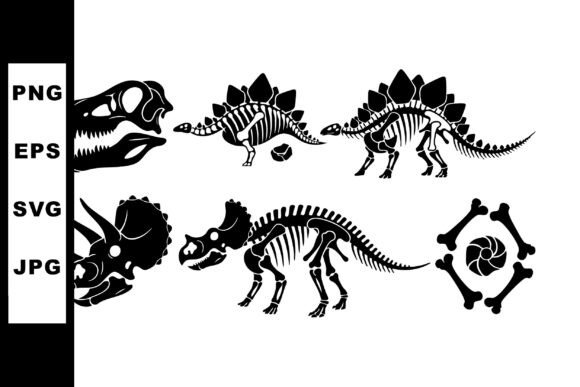 Download Dinosaur Skeleton Silhouette Vectors - Vectors Collection