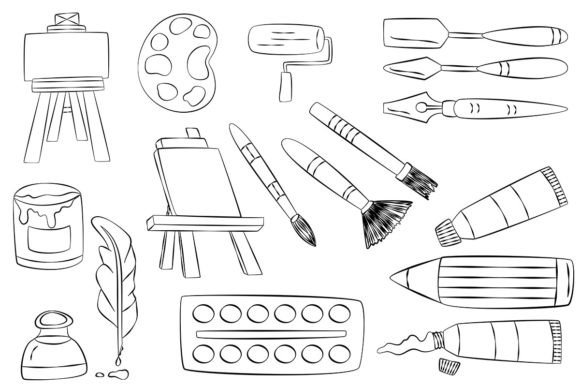 Download Vectors Hand Drawn Art Supplies - Premium Resources