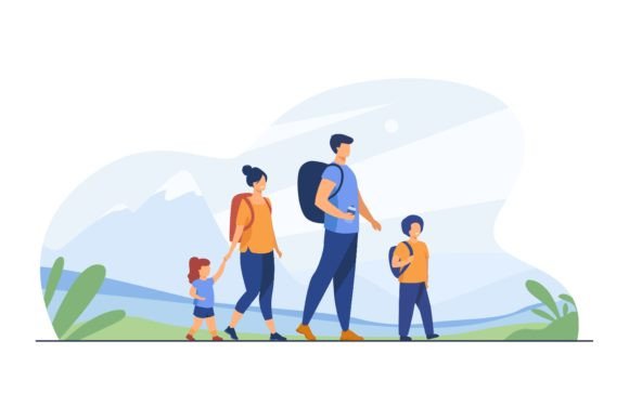 Download Happy Active Family Walking Outdoors. Co - Active Collection