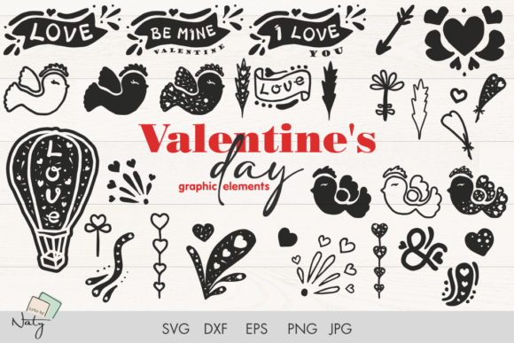 Download Valentine's Day Graphic Element SVG Pack - Element Collection